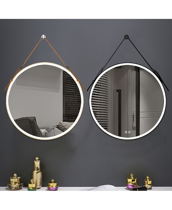 Simplie Fun Bathroom LED Mirror 32 Inch Round Bathroom Mirror with