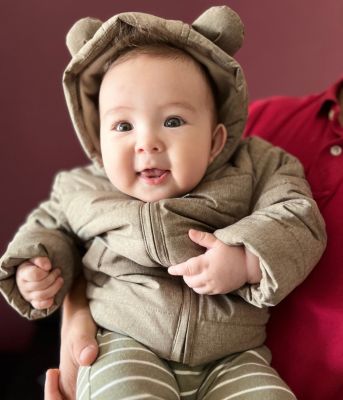 Baby Boys Fleece Hooded Puffer Jacket