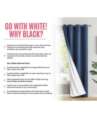 Dakota 100% Complete Blackout Lined Drapery with Double Layer Thermal Insulated Energy Efficient Window Curtain Grommet Panels for Bedroom & Living Room, 2 Panels