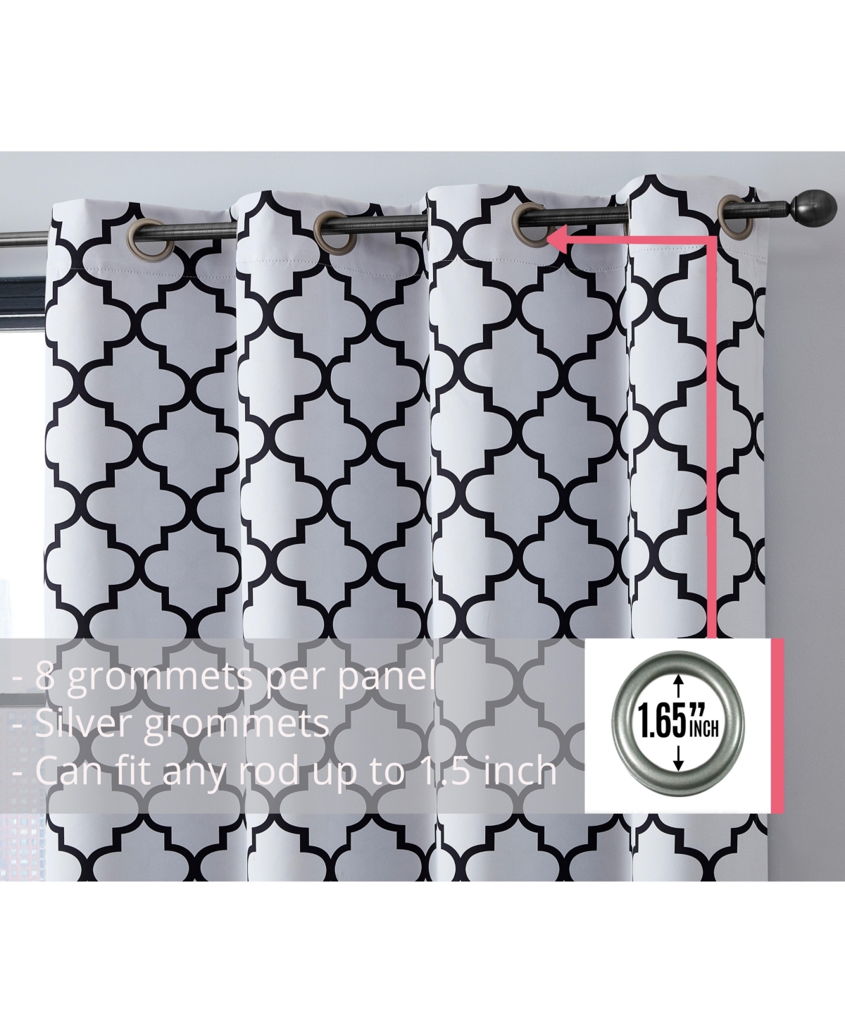 Hlc.me Lattice Print Drape Blackout Curtains Pattern - Weather Insulated Curtains