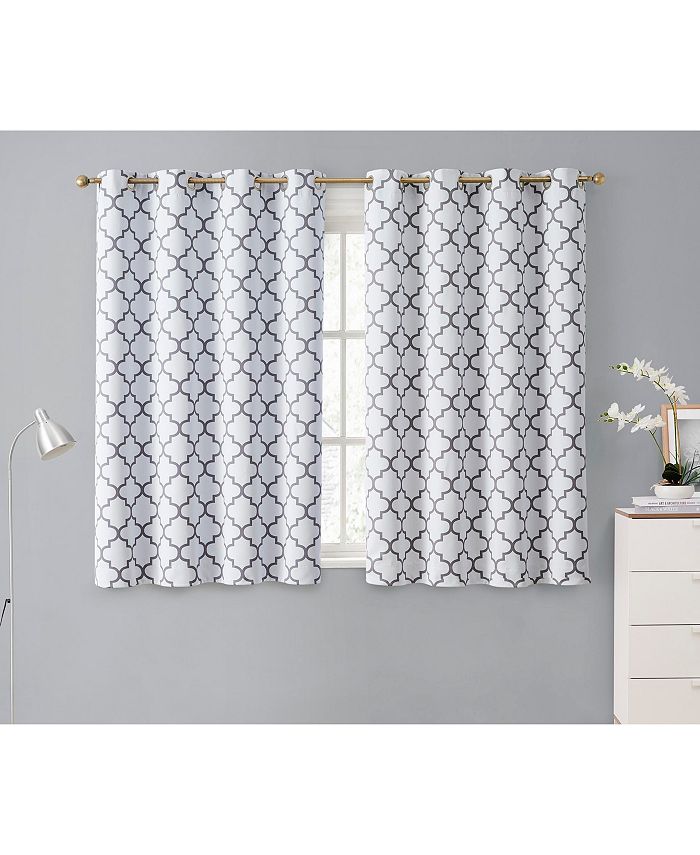 HLC.me Lattice Print Drape Blackout Curtains Pattern Weather