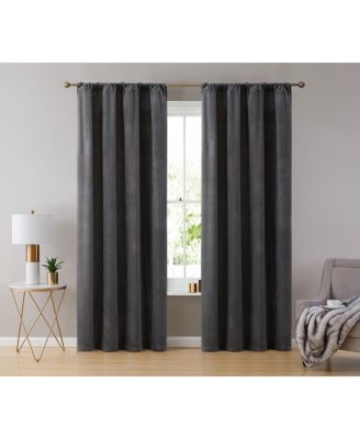 Lopez Velvet Premium Soft Light Filtering Back Tab Rod Pocket Window Treatment Curtain Panels, Set of 2