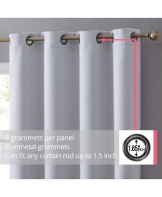 Laurance Full Shaded Blackout Curtains - Thermal Insulation Light Blocking Home Theater Grommet Window Drapery Basement Curtains, Set of 2