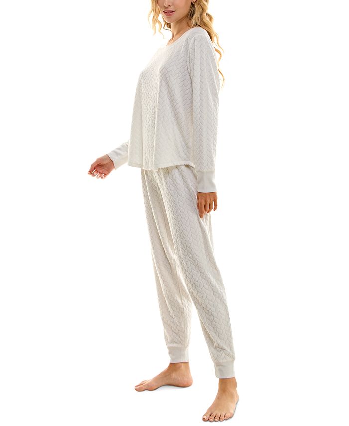 Roudelain Women's Cloud Dancer 2-Pc. Cable-Knit Pajamas Set - Macy's