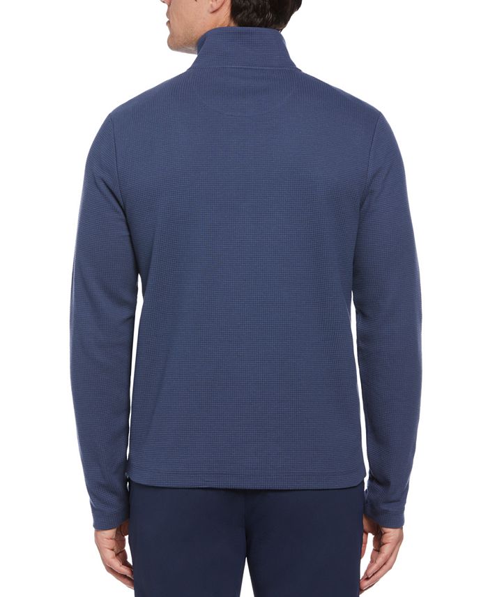 Perry Ellis Men's WaffleKnit QuarterZip Sweater Macy's