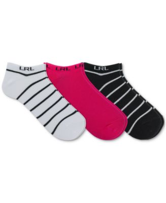 Lauren Ralph Lauren Women's 3-Pk. Patterned Ankle Socks - Macy's
