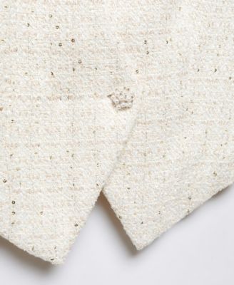 Women's Jewel Button Tweed Vest