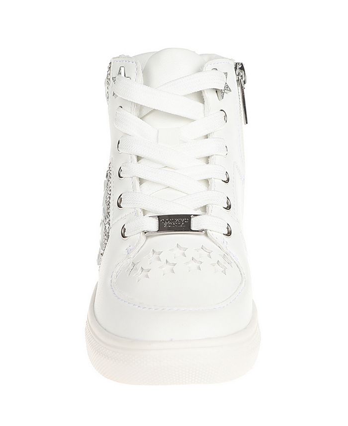Vince Camuto Little Girls Lace Up High Top Court with Rhinestones for
