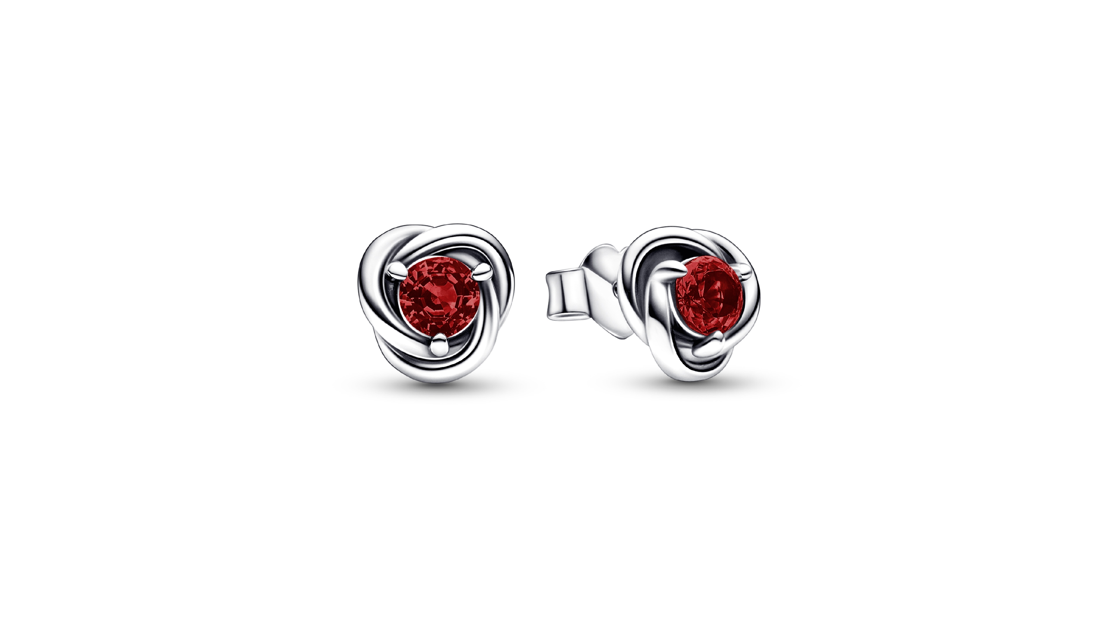 Pandora January Red Eternity Circle Stud Earrings