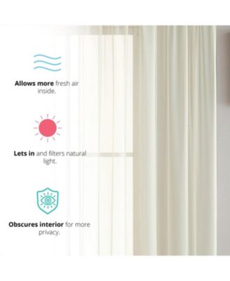 2 Pack Sheer Voile Window Curtain Sheer Panels