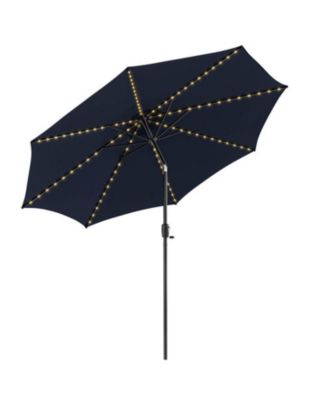 10 Feet Patio Umbrella with 112 Solar Lights and Crank Handle
