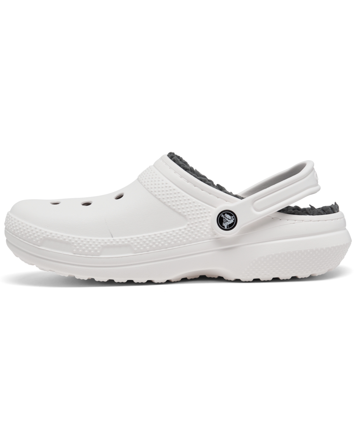 Crocs Men's And Women's Classic Lined Clogs From Finish Line In White,gray