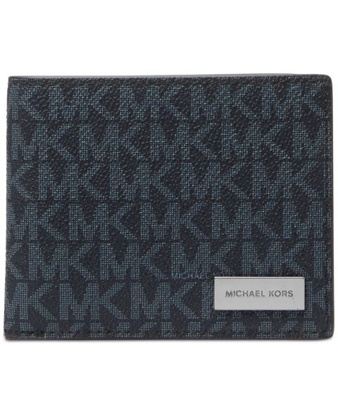 Мужской кошелёк Michael Kors Signature Slim Logo Billfold Wallet, цвет: Тёмно-синий