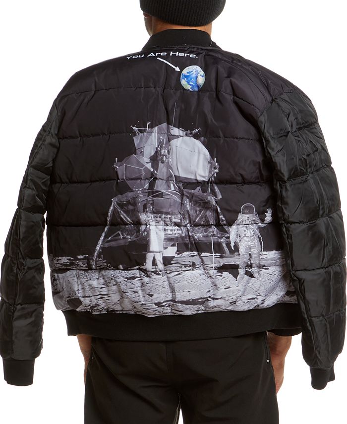 Space One Men's NASA-Inspired Bomber Jacket with Astronaut Interior ...