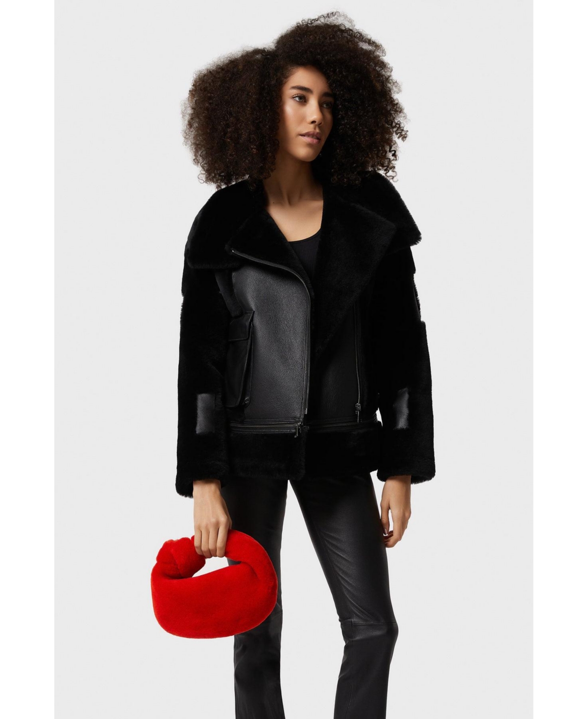 Women's Shearling Mini Bag - Turqoise multicolor