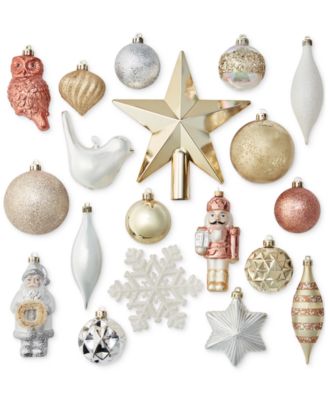 Holiday Lane - Boxed Set of 75 Ornaments with Tree Topper