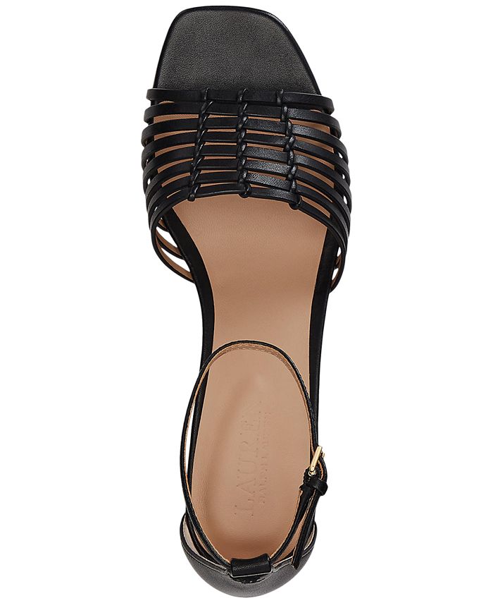 Lauren Ralph Lauren Women's Fionna Ankle-Strap Flat Sandals - Macy's
