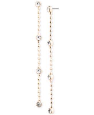 Lauren Ralph Lauren - Gold-Tone Crystal & Bead Linear Drop Earrings