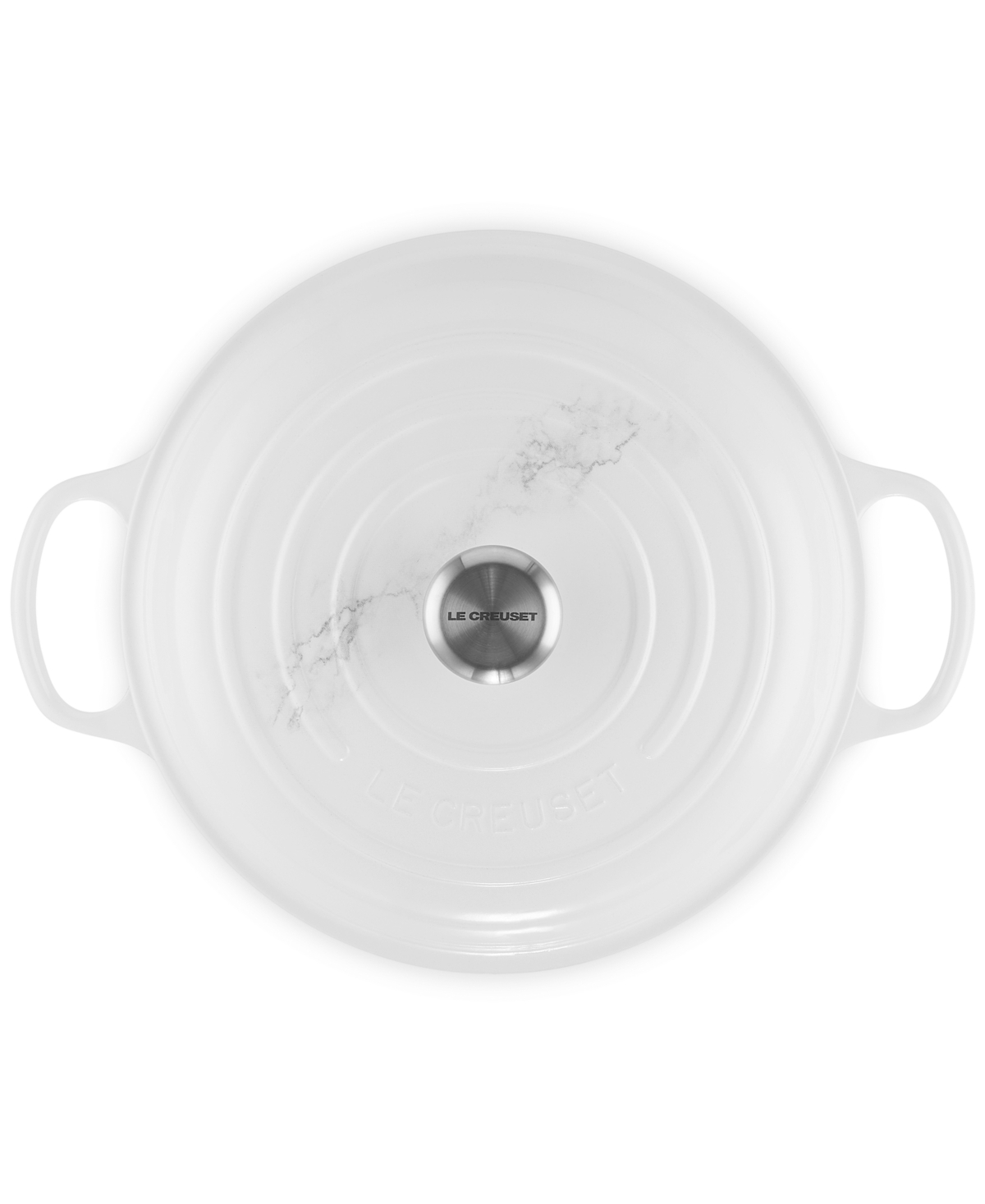 Le Creuset Marble-motif 3.5-qt. Enameled Cast Iron Braiser In White