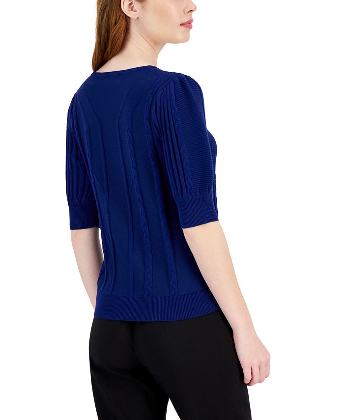 T Tahari Women's Cable ElbowSleeve Sweater Macy's