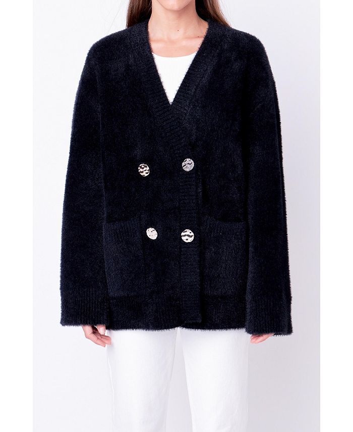 English Factory Women's Knit Blazer Cardigan Macy's