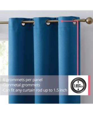 Laurance Full Shaded Blackout Curtains  - Thermal Insulation Light Blocking Home Theater Grommet Window Drapery Basement Curtains, Set of 2