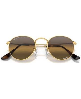 Men's Round Metal Chromance Polarized Sunglasses, Mirror Gradient RB3447