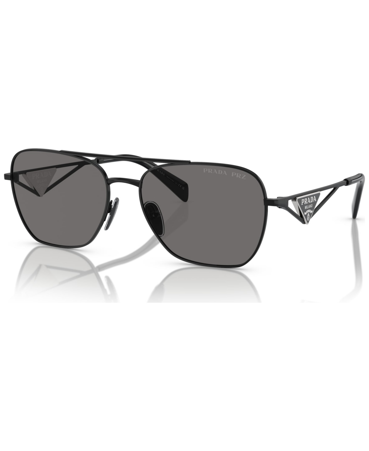 Shop Prada Women's Polarized Sunglasses, Pr A50s In Metal Black