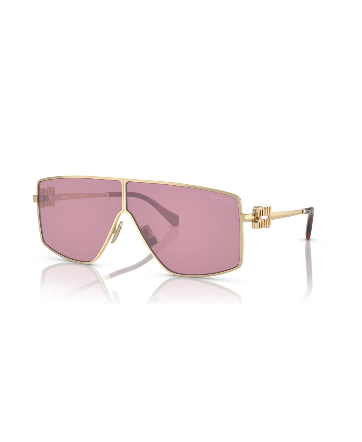 Shop Miu Miu Women's Sunglasses, Mirror Mu 51zs In Pale Gold
