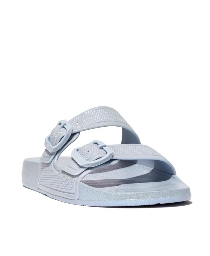 Women s Iqushion Pearlized Two Bar Buckle Slides