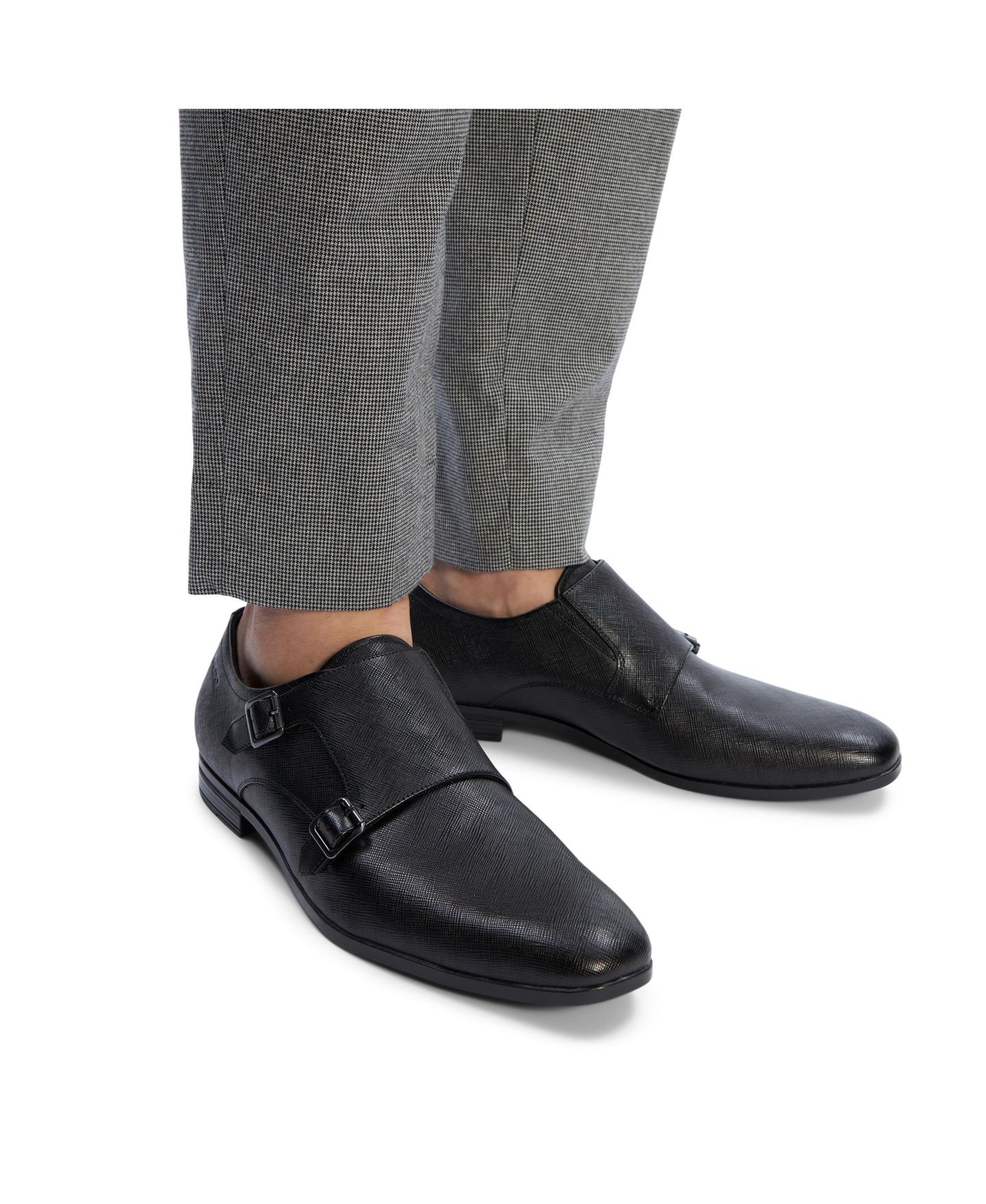 Мужские туфли ALDO Benedetto Monk Strap Shoes- Wide Width, цвет: Чёрный — фото 6