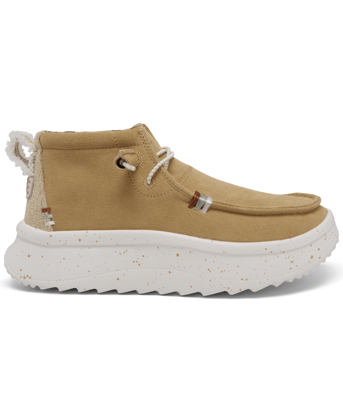 Shop Hey Dude Women's Wendy Peak Hi Suede Casual Moccasin Sneakers From Finish Line In Tan