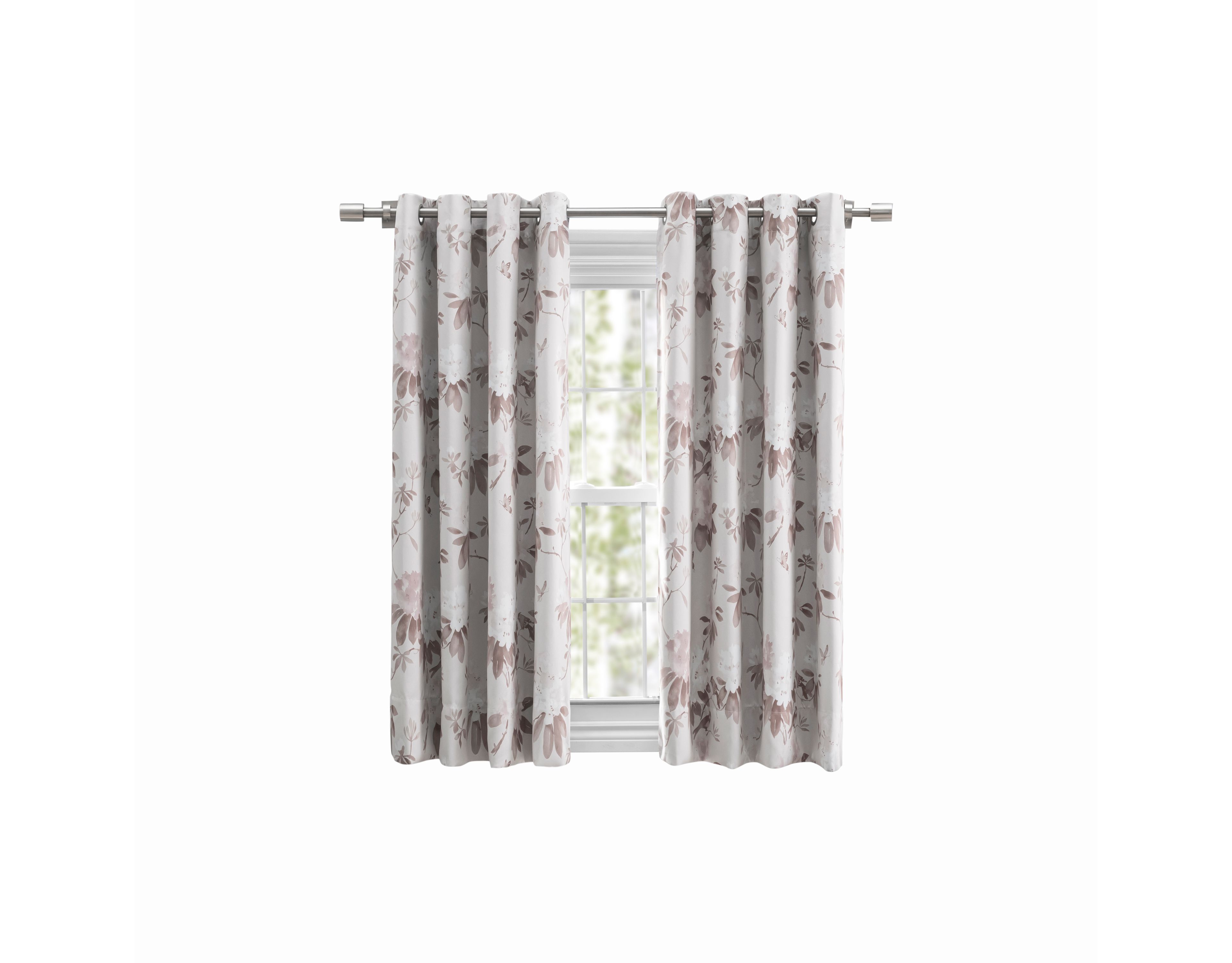Mystic Garden Floral Blackout Grommet Panel W Wand