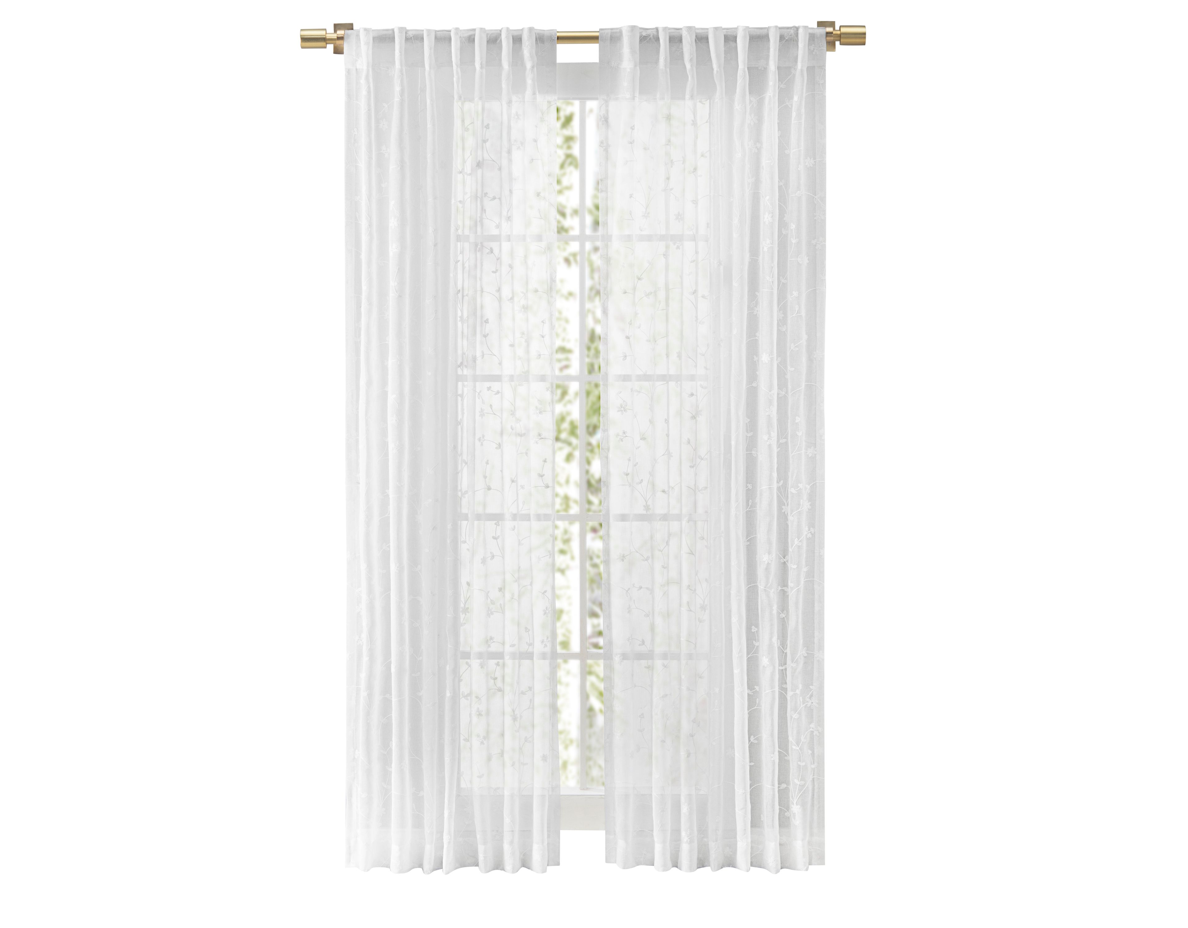 Sheer Blossom Rod Pocket With Back Tab Panel