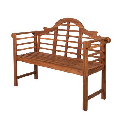 Lutyens 51.2" 3-Seat Arched 600-Lbs Support Acacia Wood Outdoor Garden Patio Bench
