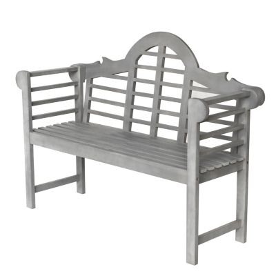 Lutyens 51.2" 3-Seat Arched 600-Lbs Support Acacia Wood Outdoor Garden Patio Bench