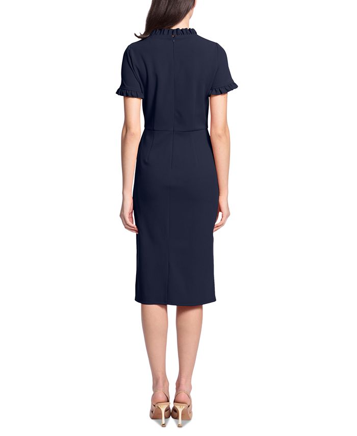 Maggy london Illusion Bodice Woven Sheath Dress in Black