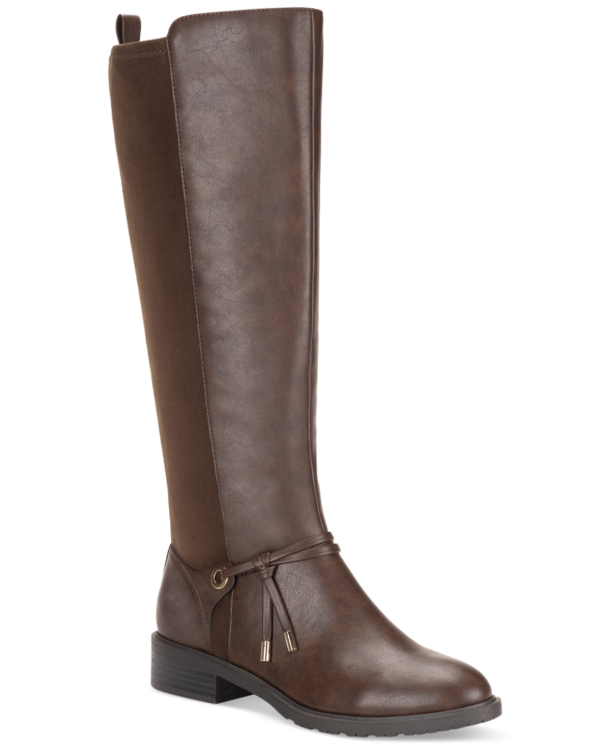 Style & Co Women's Verrlee Riding Boots, Created For Macy's In Mocha Smooth