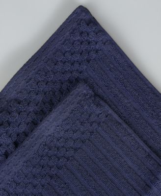 Soho Checkered Border Cotton Ribbed Textured Ultra-Absorbent Towel, 3 Piece Set