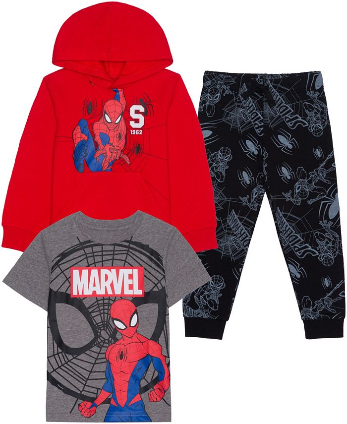 Hybrid Toddler Boys Spiderman Hoodie, T-shirt and Joggers, 3 Piece Set -  Macy's