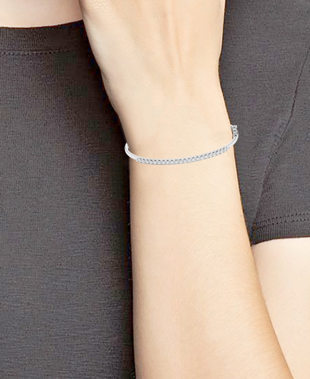 Shop Macy's Diamond Bangle Bracelet (1 Ct. Tw.) In 14k White Gold