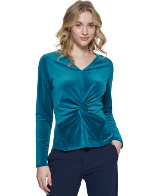 Tommy Hilfiger - Women's Twist-Front V-Neck Long-Sleeve Top