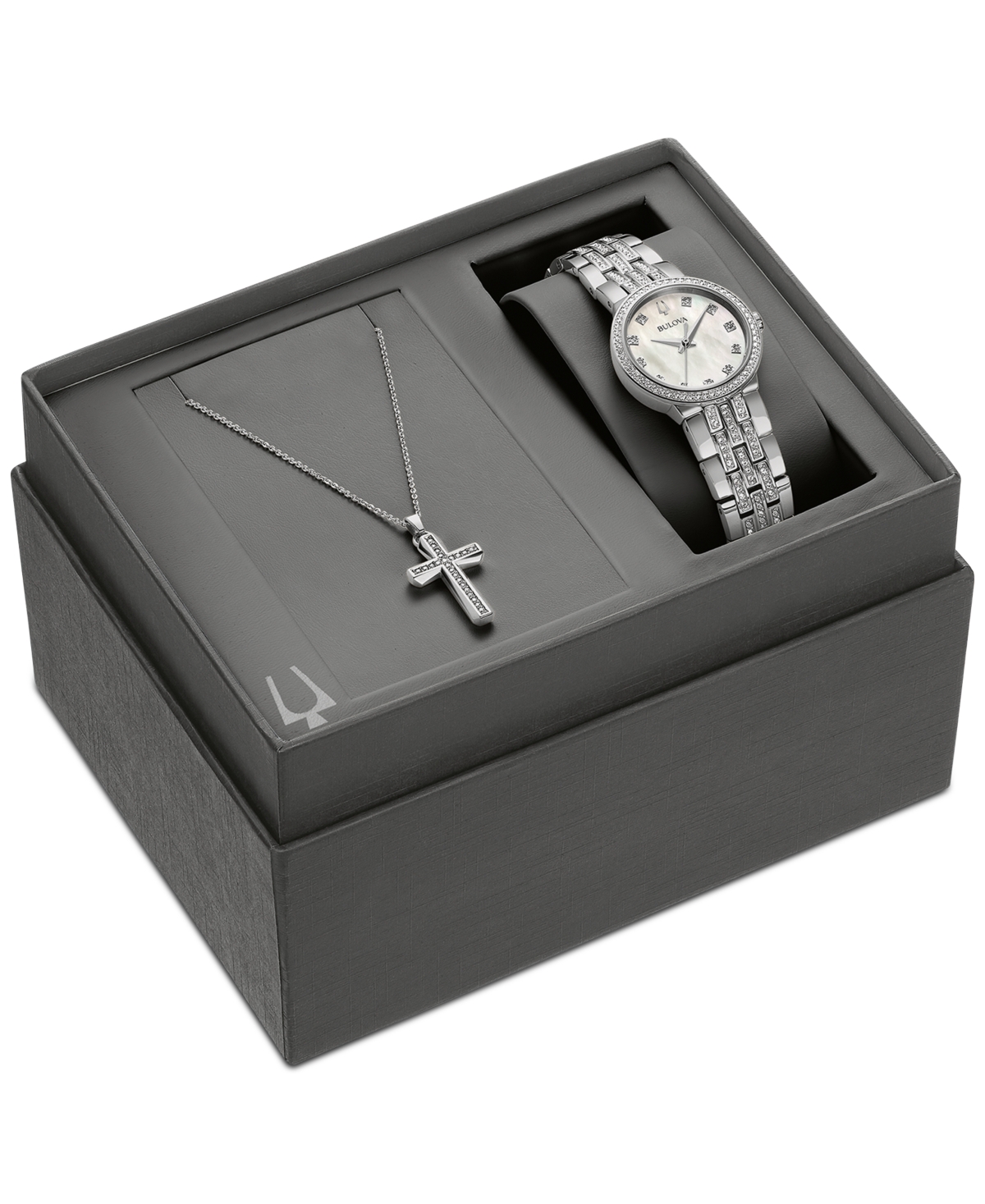 Shop Bulova Women's Classic Crystal Stainless Steel Bracelet Watch Box Set 29mm In Silver