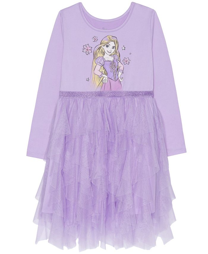 Disney Little Girls Rapunzel Love Long Sleeve Cascade Mesh Tutu Dress -  Macy's