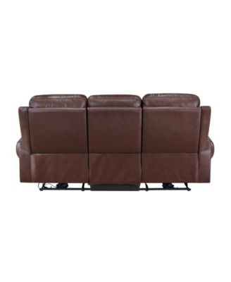 White Label Florentina 82" Leather Match Power with Power Headrests Double Reclining Sofa