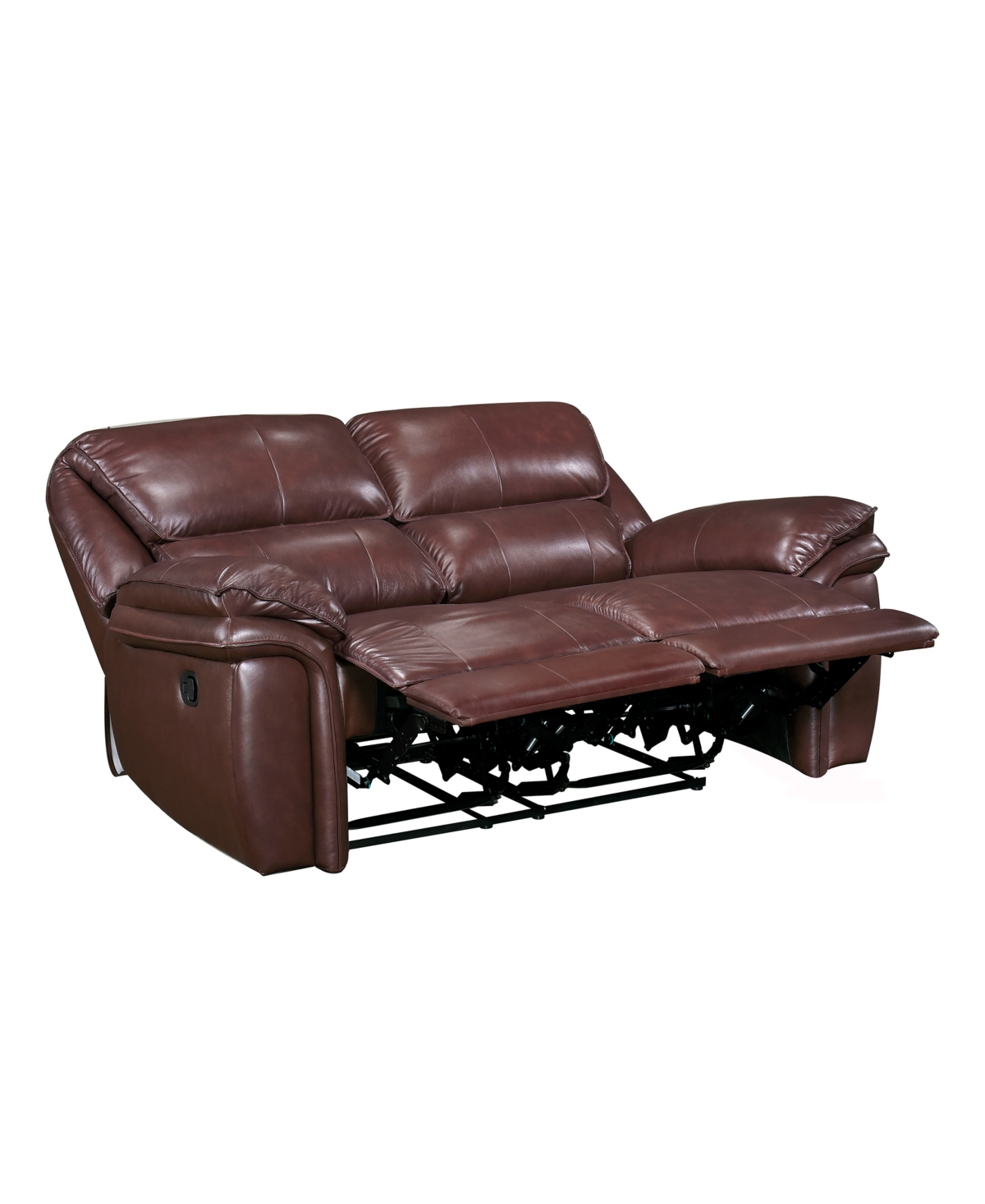 Shop Homelegance White Label Colin 66" Leather Match Lay Flat Double Reclining Love Seat In Brown