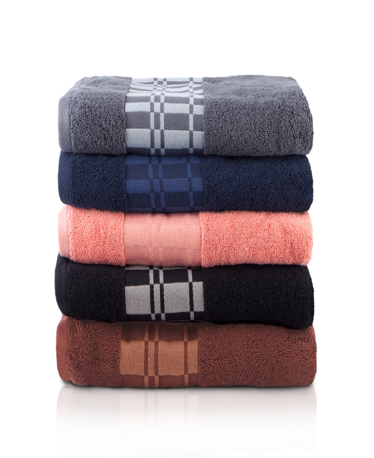 Superior Larissa Geometric Embroidered Jacquard Border Cotton 4-Pc. Bath Towel