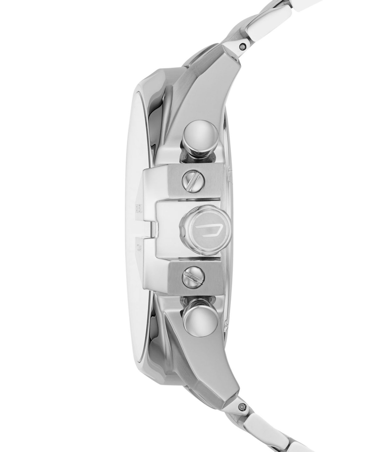 Diesel Men's Mega Chief Chronograph Silver-tone Stainless Steel Watch 51mm In Silver