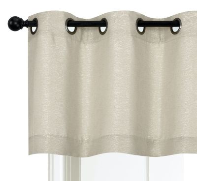 1 Piece Moroccan Sparkle Rod Pocket Semi Sheer Voile Beaded Trim Window Valance
