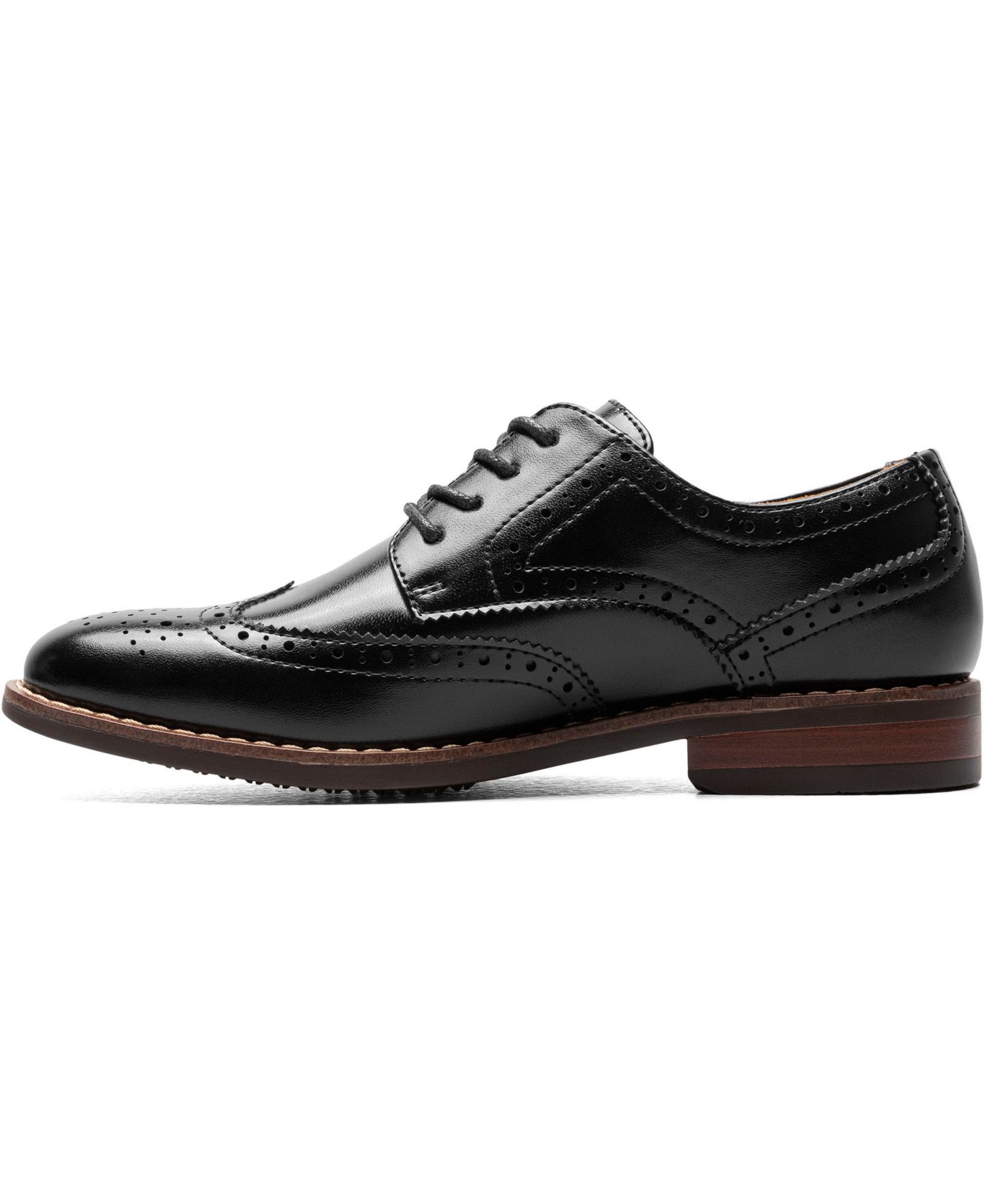 Туфли Florsheim Rucci Junior Wingtip Oxford Shoes для мальчиков, цвет: Чёрный — фото 7